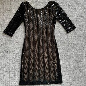 Black and Tan sequin/mesh dress